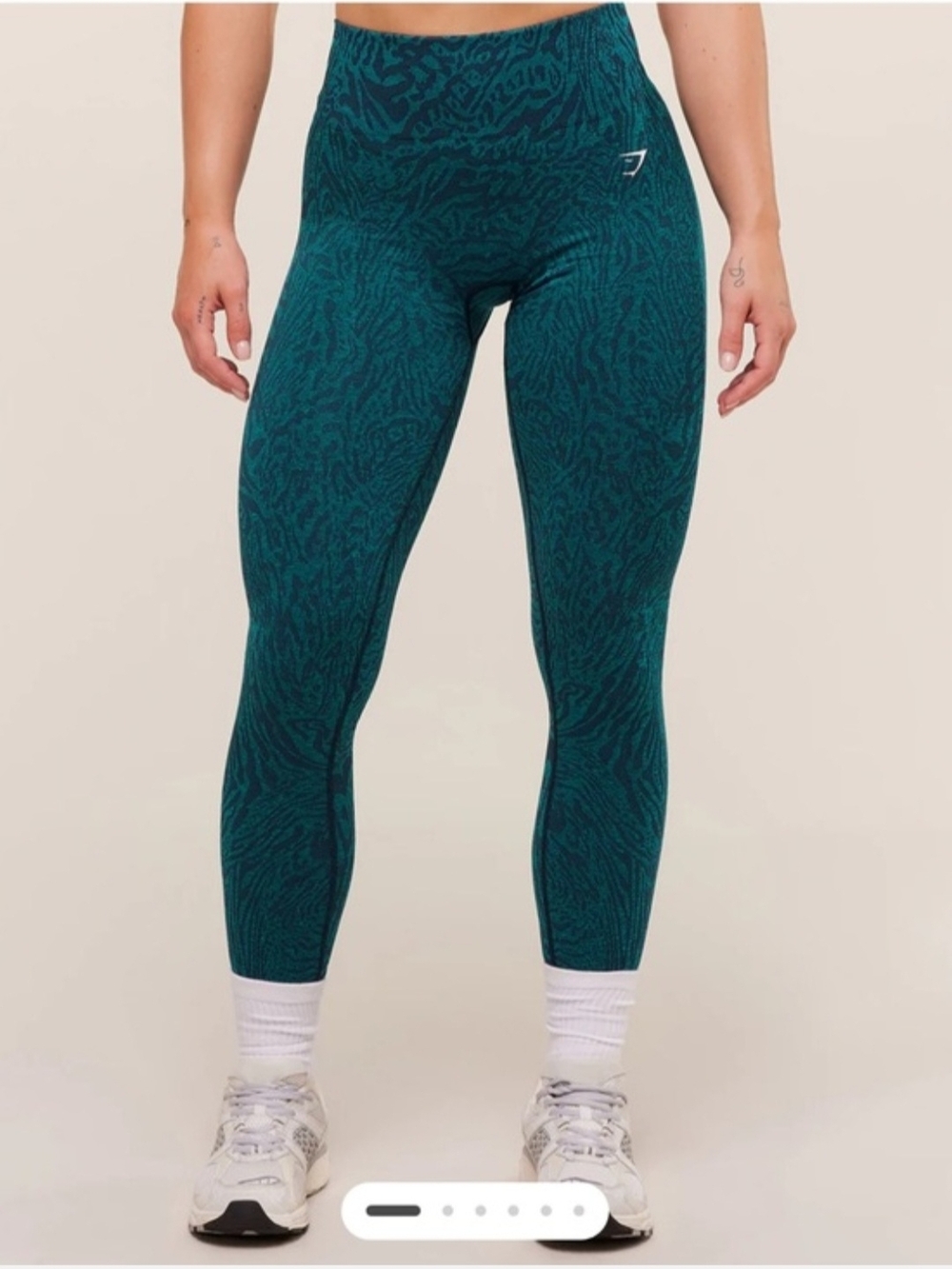 Gymshark Deep Teal High-Waist Textured Leggings